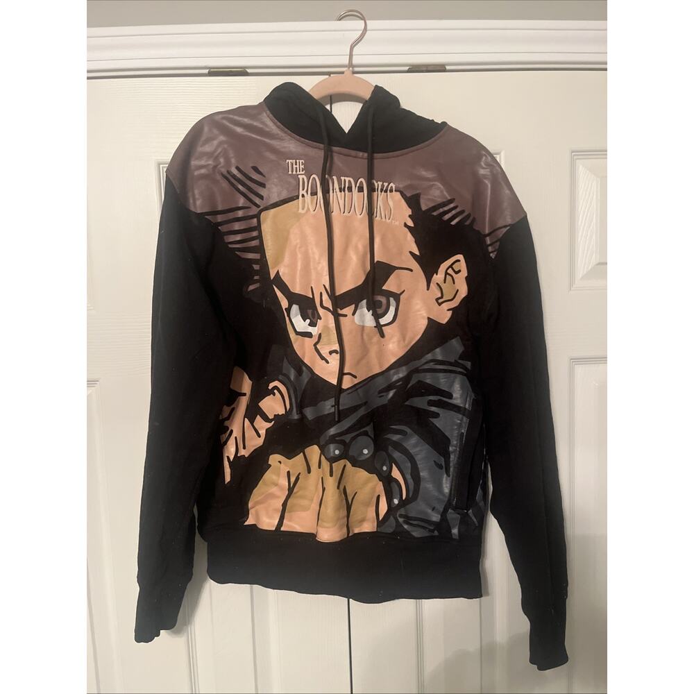 The Boondocks Huey Big Face All Over Print Hoodie Pullover Rare Size Medium